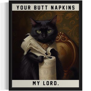 Cat Art Print, Scary Spooky Gothic Wall Art Painting Decor Photo
