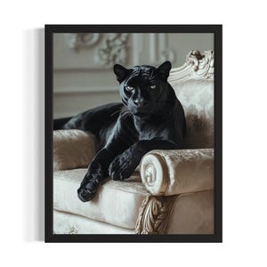 Black Panther Animal Sofa Living Room Poster Art Print, Living Room Wall Art Poster, Original Painting Artwork Decor