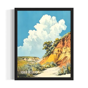 Iowa Bluffs State Park State Park States Art Print, woonkamer muurkunstposter, origineel schilderij artwork decor