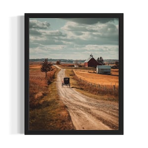 Indiana Vintage Farmland State Park States Art Print, woonkamer muurkunstposter, origineel schilderij artwork decor