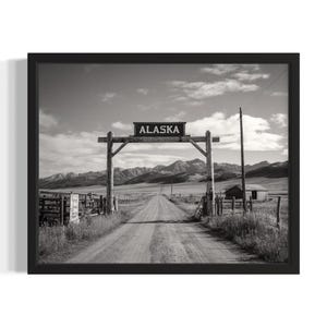 Alaska Cowboy States Art Print, Living Room Wall Art Poster, Original Painting Artwork Decor