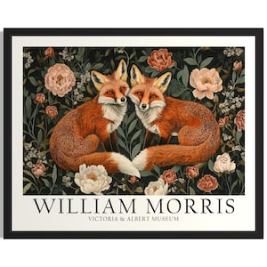 Póster artístico de animales de Red Fox Morris, póster de arte mural para sala de estar, pintura original decorativa.
