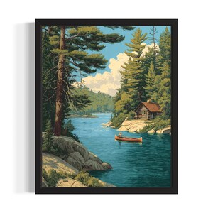 Minnesota Voyageurs National Park States Poster Art Print, Living Room Wall Art Poster, Original Painting Artwork Decor