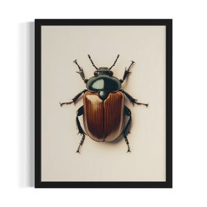 Japanese Beetle Insects Poster Art Print, Kitchen Wall Art Poster, Original Painting Artwork Decor