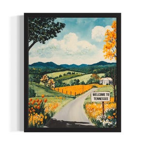 Tennessee Welcome States Poster Art Print, woonkamer muurkunstposter, origineel schilderij artwork decor