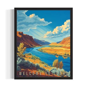 Landschapsstaten Idaho Art Print, woonkamer muurkunstposter, origineel schilderij artwork decor