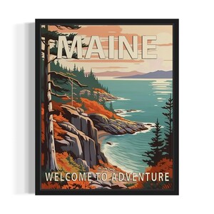 Maine Landschaft Herbst Staaten Kunstdruck, Wohnzimmer Wand Kunst Poster, Original Gemälde Kunstwerk