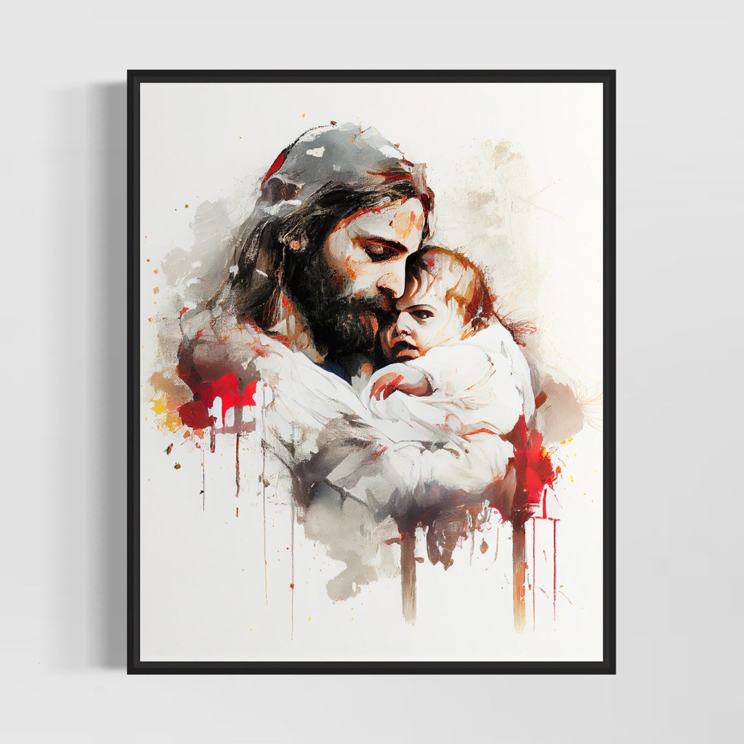 Jesus Watercolor Art Print, Jesus Painting Wall Art Decor, Original