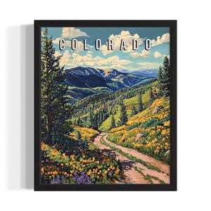 Colorado Scene States Art Print, Living Room Wall Art Poster, Original Painting Artwork Decor