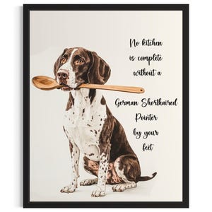 German Shorthaired Pointer Dog Kitchen Poster Art Print, Living Room Wall Art Poster, Original Painting Artwork Decor