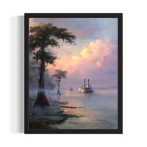 Mississippi River States Poster Art Print, Living Room Wall Art Poster, Original Painting Artwork Decor