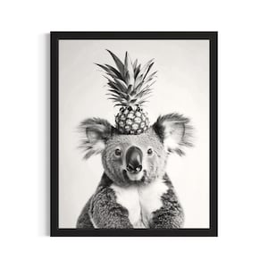 Koala Kitchen Animals Poster Art Print, Kitchen Wall Art Poster, Original Painting Artwork Decor