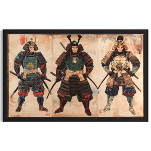 3 Samurai Japanese Poster Art Print, Living Room Wall Art Poster, Original Painting Artwork Decor