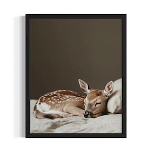Deer Animal Bedroom Poster Art Print, Bedroom Wall Art Poster, Original Painting Artwork Decor