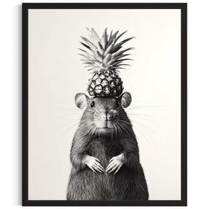 Rat Kitchen Animals Poster Art Print, Kitchen Wall Art Poster, Original Painting Artwork Decor