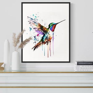 Kolibri Aquarell Kunst Druck, Kolibri Malerei Wand Dekor, Original Kunstwerk vom Künstler