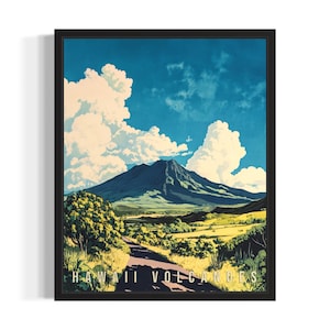 Hawaii Volcanoes States Art Print, woonkamer muurkunstposter, origineel schilderij artwork decor