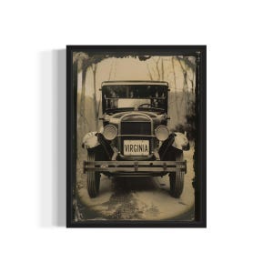 Virginia Car  Poster Art Print, Vintage Gothic Wall Art Painting Decor Photo