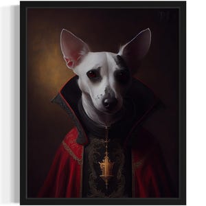 Dog Art Print, Scary Spooky Gothic Wall Art Painting Decor Photo