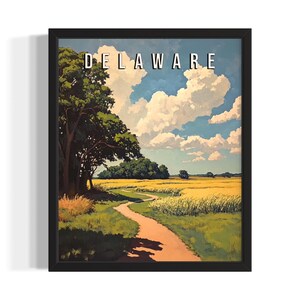Impression d&#39;art Delaware Summer States, affiche d&#39;art murale de salon, décoration d&#39;oeuvre de peinture originale