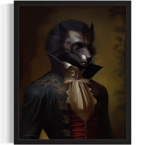Wolverine Art Print, Scary Spooky Gothic Wall Art Painting Decor Photo