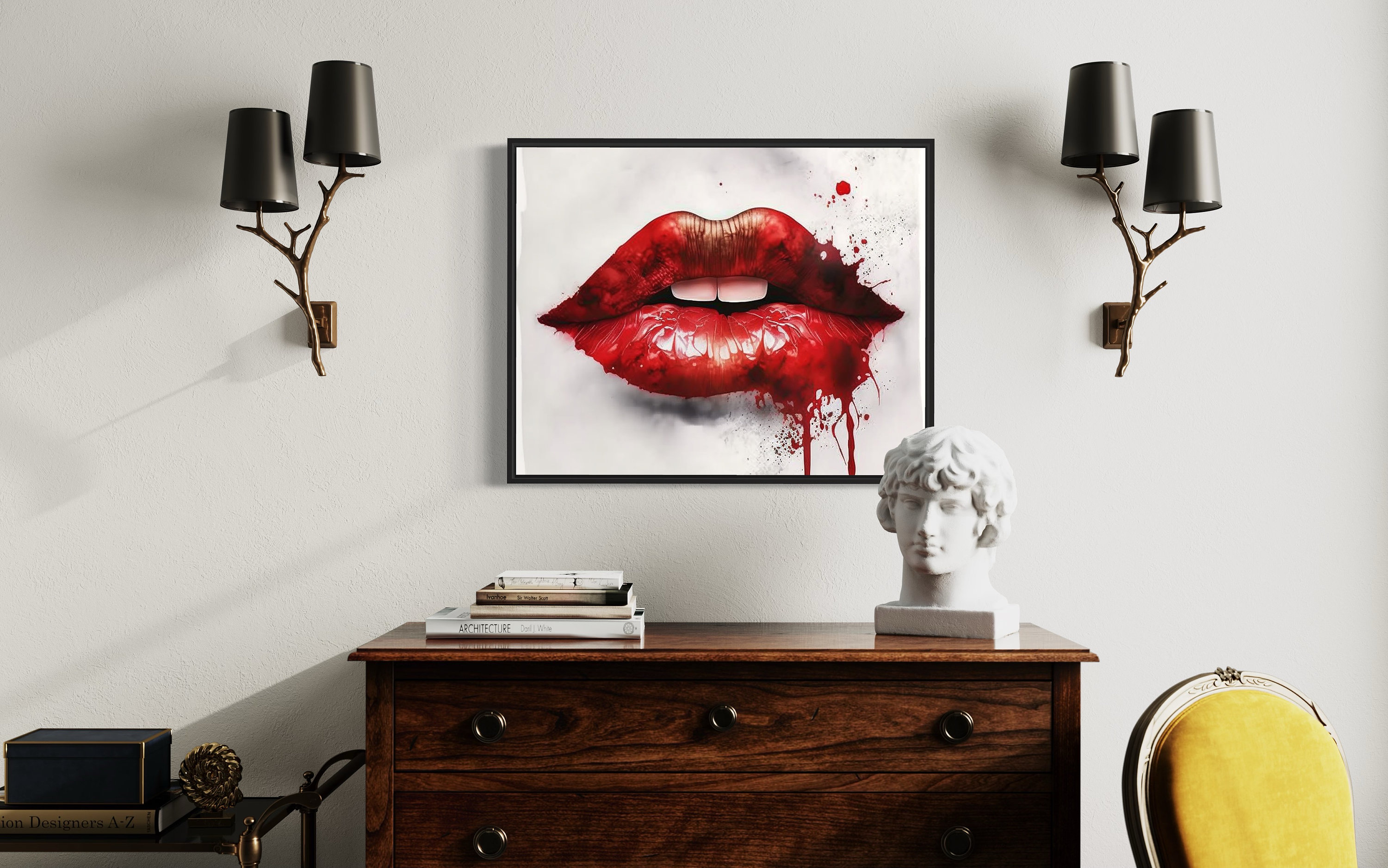 Designer Lips Canvas Wall Art 