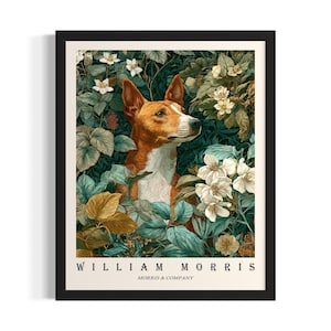 Sample William Morris Dogs Poster Art Print, Living Room Wall Art Poster, Original Painting Artwork Decor