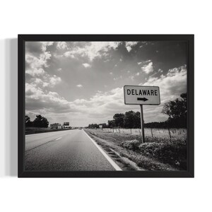 Delaware Road Sign States Art Print, Living Room Wall Art Poster, Original Painting Artwork Decor