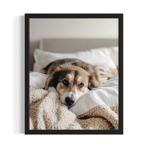 Dog Animal Bedroom Poster Art Print, Bedroom Wall Art Poster, Original Painting Artwork Decor