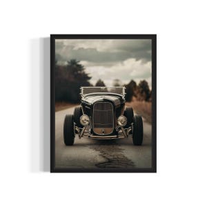 Classic Roadster Poster Art Print, Vintage Gothic Wall Art Painting Decor Photo