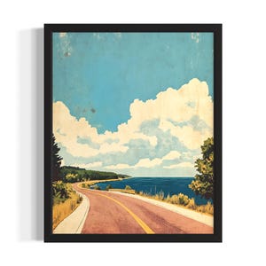 Michigan Scenic Byways States Poster Art Print, Living Room Wall Art Poster, Original Painting Artwork Decor