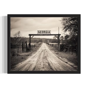 Georgia Cowboy Ranch States Art Print, woonkamer muurkunstposter, origineel schilderij artwork decor