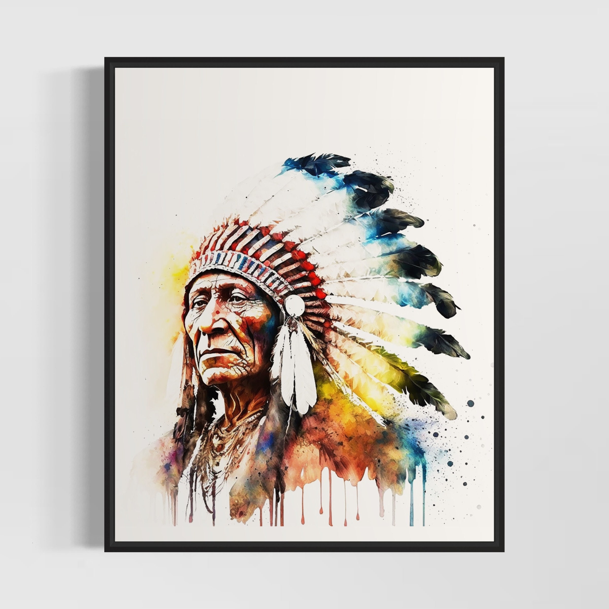 Colorful Native American Chief Art Hidden Gem Art Board Print for