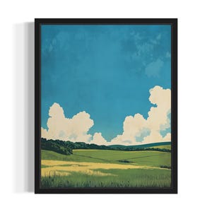 Kentucky Bluegrass Region States Art Print, Living Room Wall Art Poster, Original Painting Artwork Decor