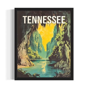 Tennessee Caves States Poster Art Print, woonkamer muurkunstposter, origineel schilderij artwork decor