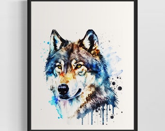 Wolves Watercolor Art Print, Wolves Wall Art Poster, Original Artwork  by Artist