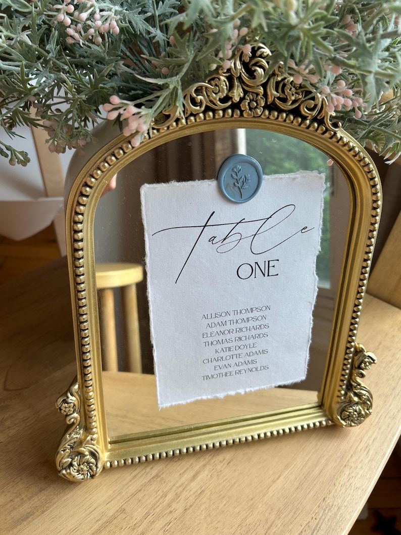 Tarjetas de mesa de papel hechas a mano / Rasgadas a mano con texto impreso / Bodas, decoración, asientos imagen 4