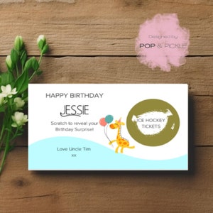 Gratta per rivelare Buono di compleanno / Rivela regalo / Rivela sorpresa / Regalo di compleanno / Gratta sorpresa / Rivela viaggio o attività