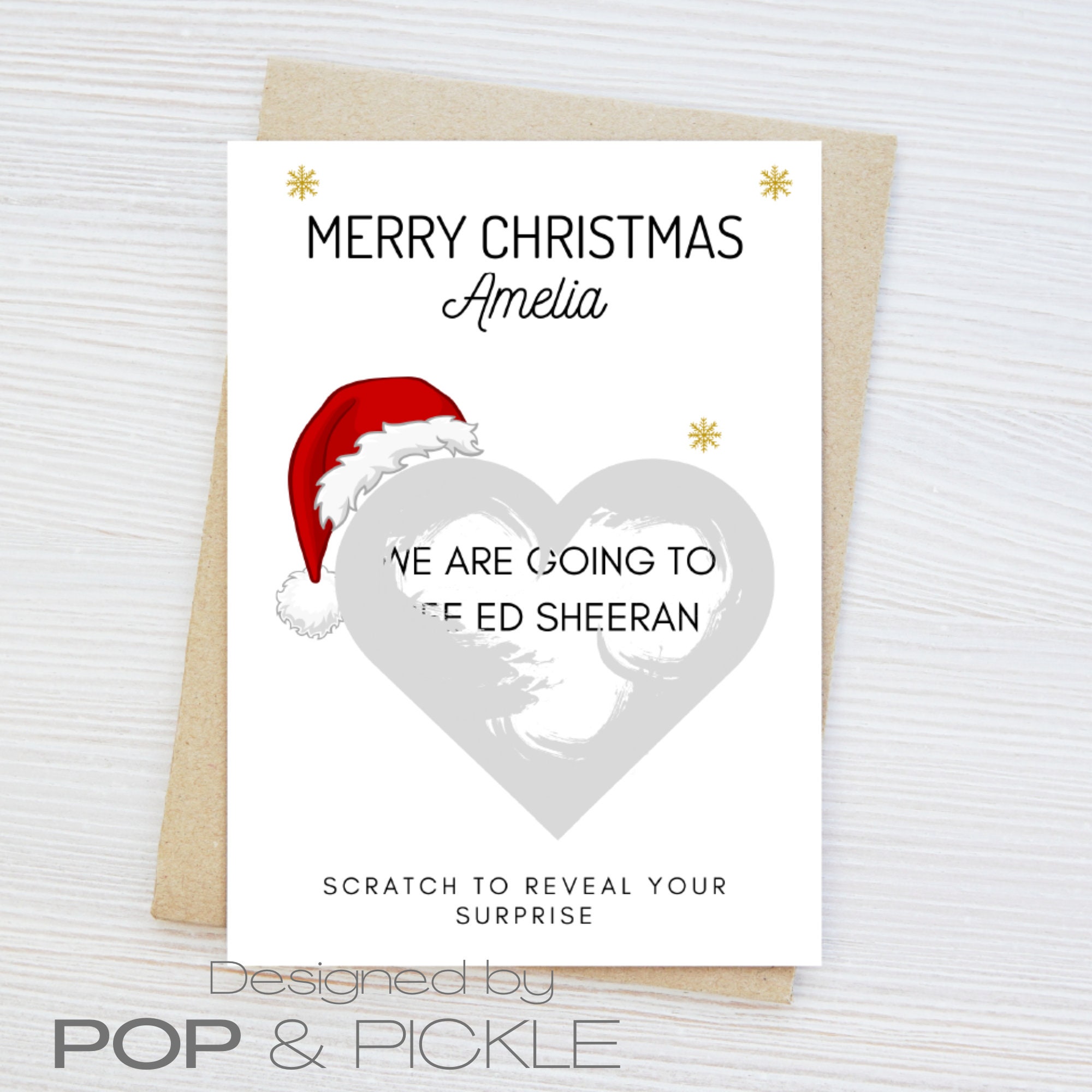 Personalised Christmas Scratch Card - Fun Present Reveal Gift For Kids