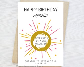 Birthday | Anniversary | Surprise Scratch to Reveal Card | Custom Card | Personalised Scratch Card for  Trips | Events | Gift Reveal