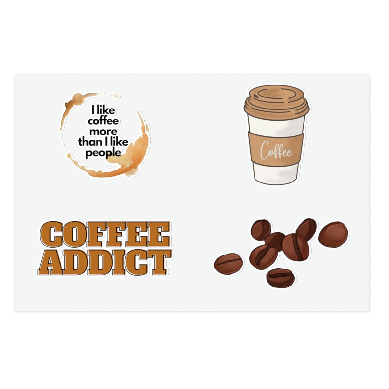Coffee Lover Sticker Sheet Funny Sticker Decal Stickers Etsy