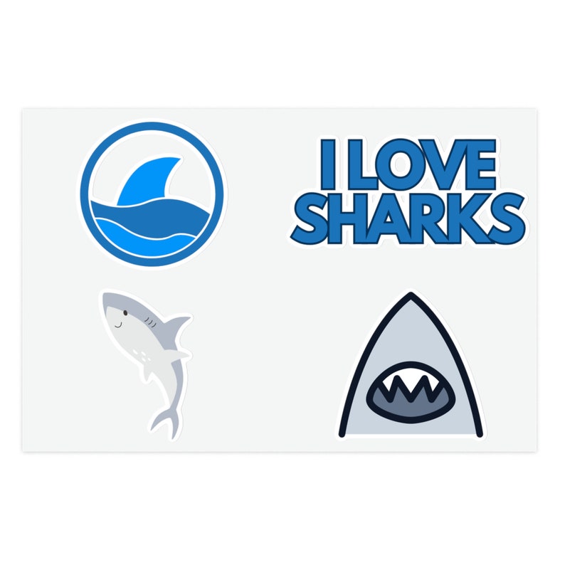Shark Lover Sticker Sheets Shark Stickers Shark Laptop Etsy
