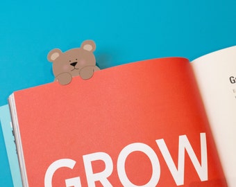 Cute Bear Bookmark, Hanging Bear Bookmark, Teddy Bear Bookmark, Animal Bookmark, Kids Bookmark, Bookworm Gift, Fun Book Accessory