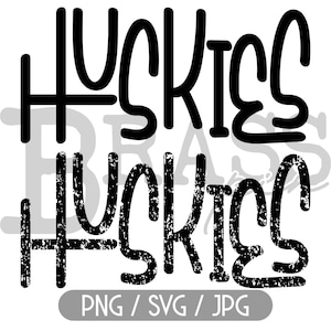 Huskies Graffiti Design Bundle: Black, White, Clean, Distressed, PNG, JPG, SVG, Instant Download