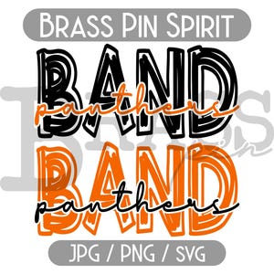 Panthers Band Scribble Designs: Black & Orange, 2 Color Options, SVG, PNG, JPG  Digital Download