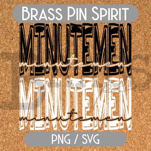 Minutemen Scribble Designs: 2 Color Options, Black & White, PNG, SVG, Digital Download