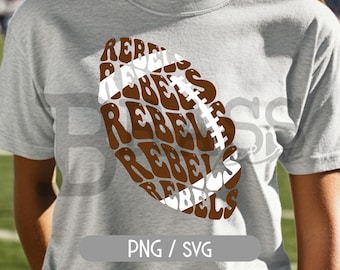 Rebels Retro Football Design – PNG & SVG Digital Download