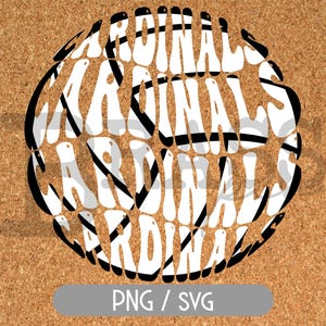 Cardinals Retro Volleyball Designs: PNG, SVG, Digital Download
