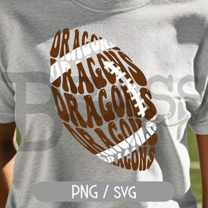 Dragons Retro Football Design – PNG & SVG Digital Download