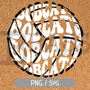 Bobcats Retro Volleyball Designs: PNG, SVG, Digital Download